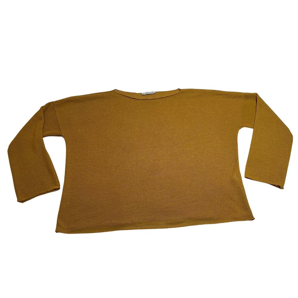 Zara Crewneck Lightweight Knit Top Size Small Flowy Fall Casual Classic Hipster